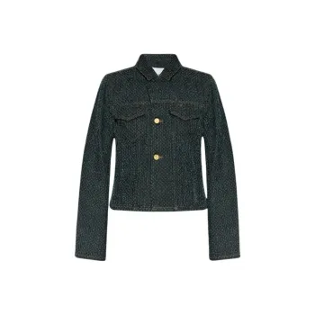 GANNI Fluffy Denim Blazer