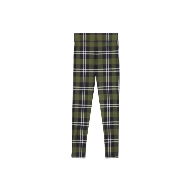 Burberry Tully Check Leggings 'Dark Olive'-0