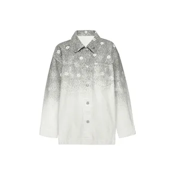 MEIYANG Denim Jackets Women's Gradient Gray
