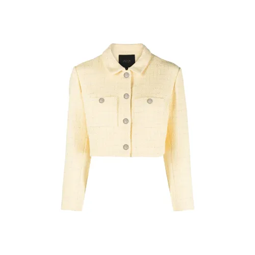 Maje Cropped Coats Women
s Pink Wax Yellow