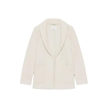 ARITZIA FW24 The Group By Babaton Shawl Merino Wool Below-Bum Jacket Coats Women's Heather Bone