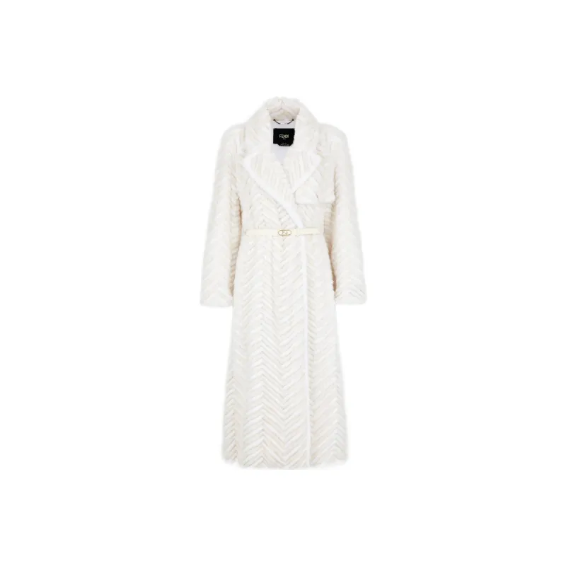 FENDI FW22 Leather Jacket Women's White-0