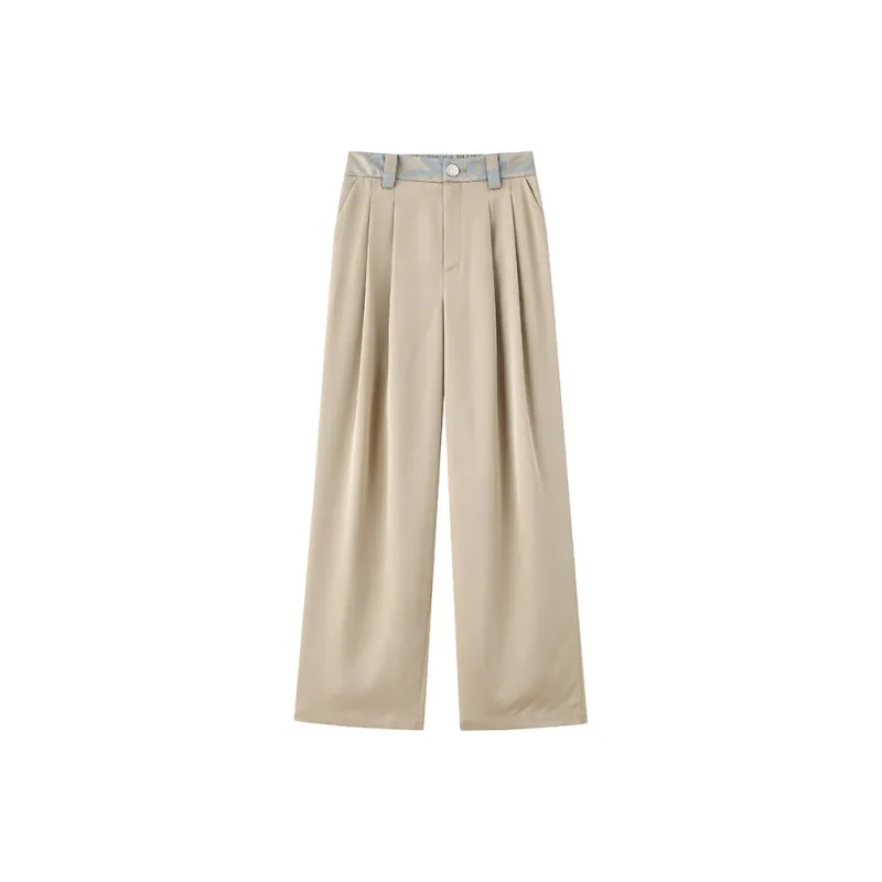 Luqingyi Casual Pants Women's Khaki Gold-0