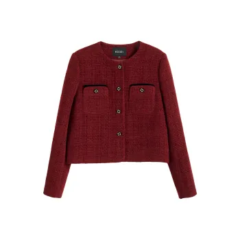 Olrain Cropped Coat Women's Vintage Red