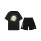 Black Short-Sleeved Shirt+Black Shorts