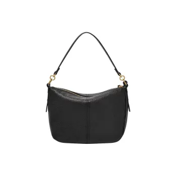 FOSSIL Genuine Leather Crescent Bag, Shoulder Bag, Crossbody Bag, Handbag Women's Black