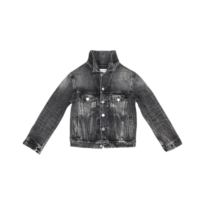 Balenciaga Distressed Effect Denim Jacket-0