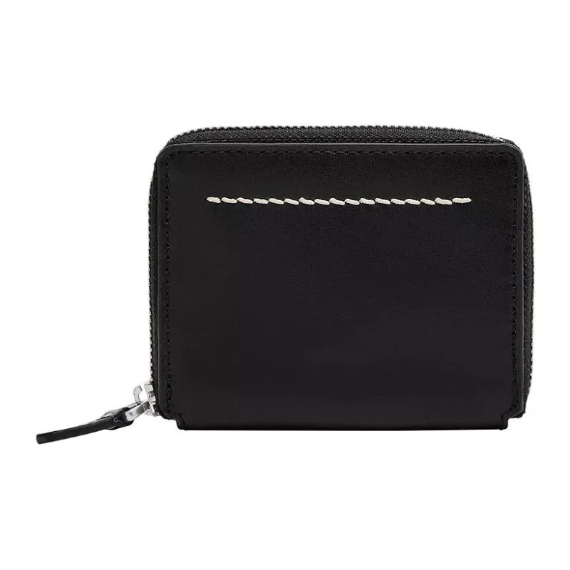 FOSSIL Leather Card Holder Unisex Black-1