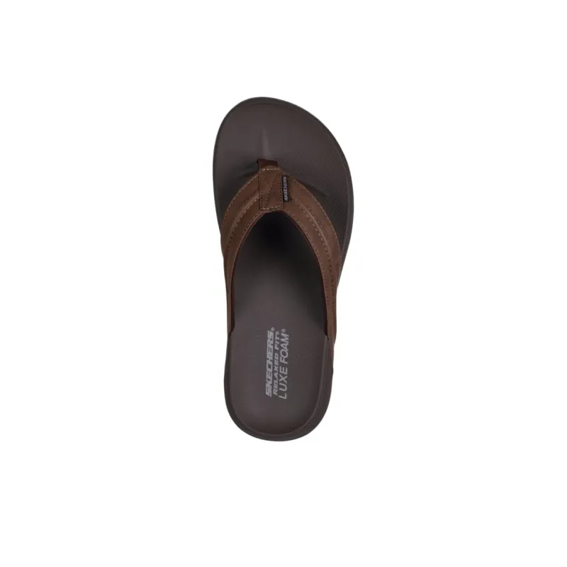 Skechers Relaxed Fit Flip Flops Men's Brown-3