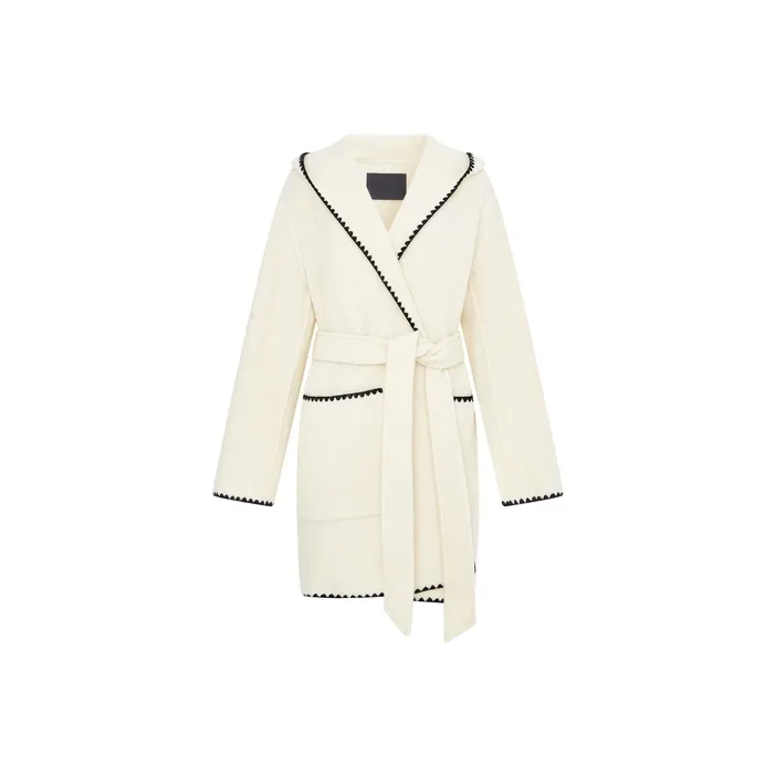 MO&CO Coats Women's Ecru-0