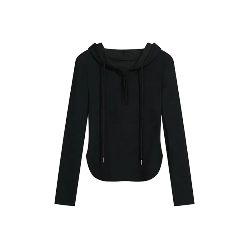 PAIN OR PLEASURE Coquette Style Sweatshirt Casual And Versatile Women's Black-0