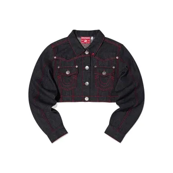 Kirsh x TRUERELIGION SS24 Denim Jacket Women's Red