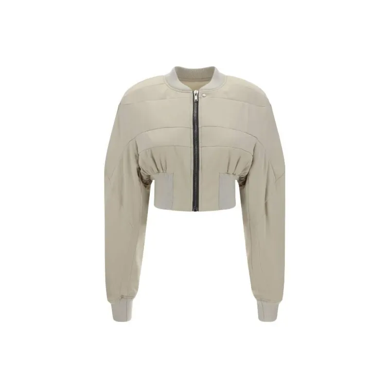 RICK OWENS Girdered Flight Bomber Jacket 'Pearl'-0