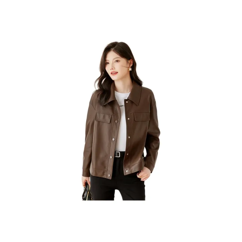 Still Quiet Leather Jacket Coat Women's-0