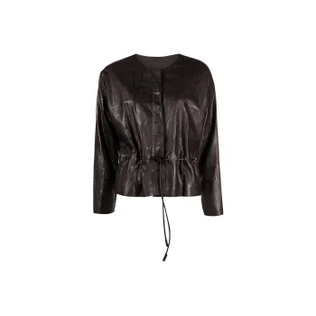 GIORGIO ARMANI Leather Jackets Women's Umber