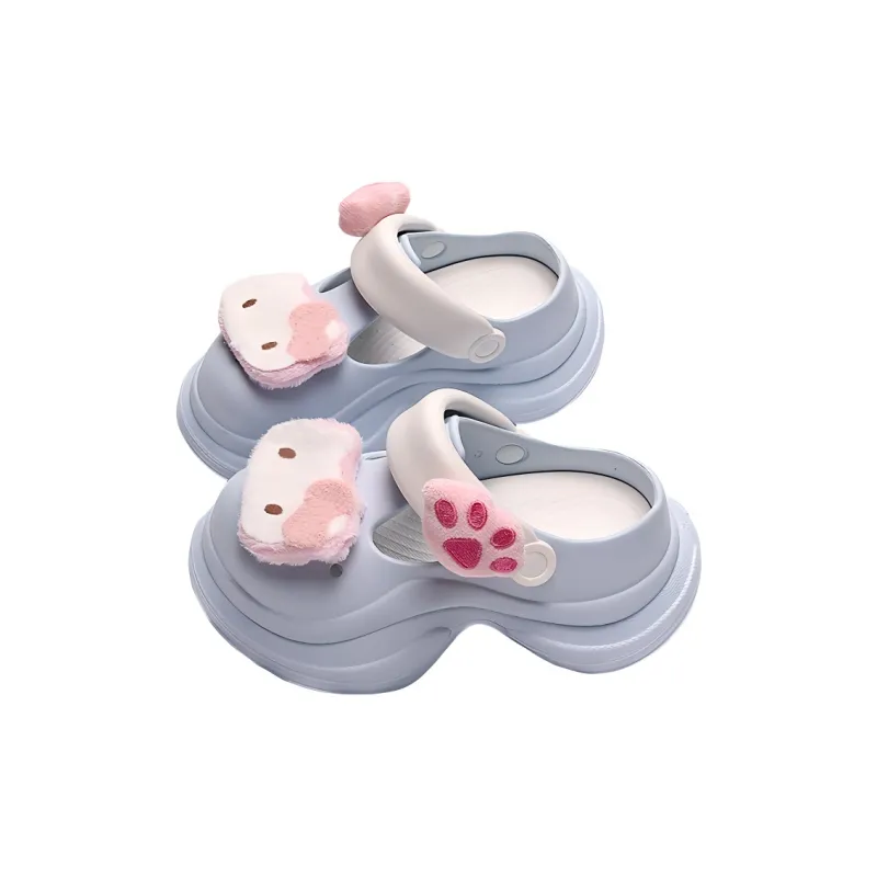 TLIT Cute Summer Slip Resistant Platform Clogs Cat Head Indoor Mary Jane Platform Slippers With Soft And Springy Feel-2
