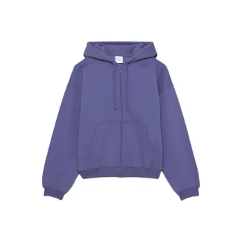 ARITZIA Sweatfleece Cozy Fleece Mega Drop Shoulder Zip Hoodie Sweatshirt Women's NIGHSHADE BLUE/Cheese Blue