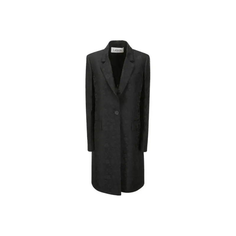Lanvin Button Detailed Straight Hem Coat-0