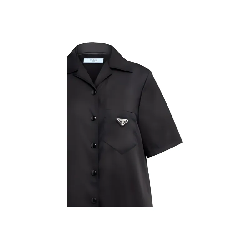 PRADA Re Nylon Short Sleeved Dress Women's Black-3
