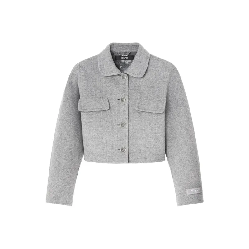 VERSACE Barocco Button-Up Cropped Jacket-0