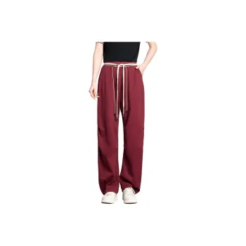 FENHONGMALI Casual Pants Women's Red