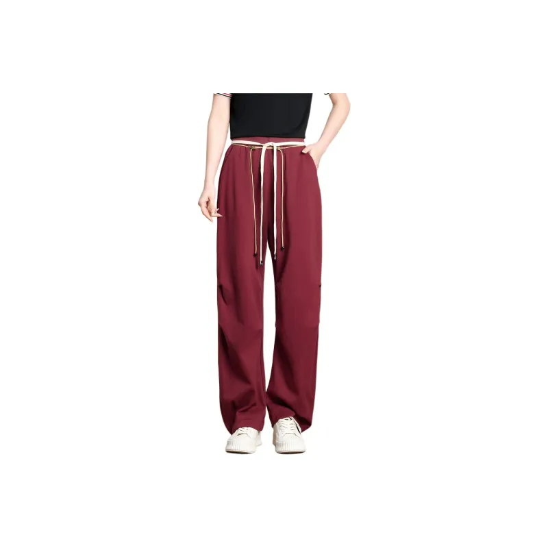 FENHONGMALI Casual Pants Women's Red-0