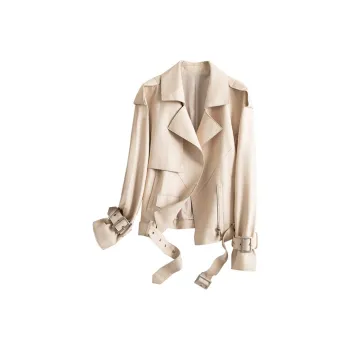 ENAGA Leather Jackets Women's Beige
