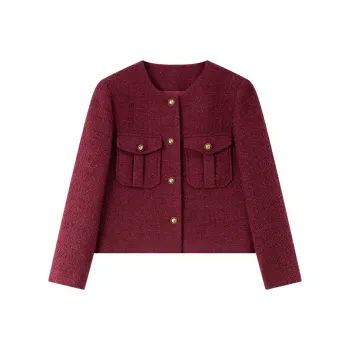 VIMLY Cropped Coats Women's Ancora Red