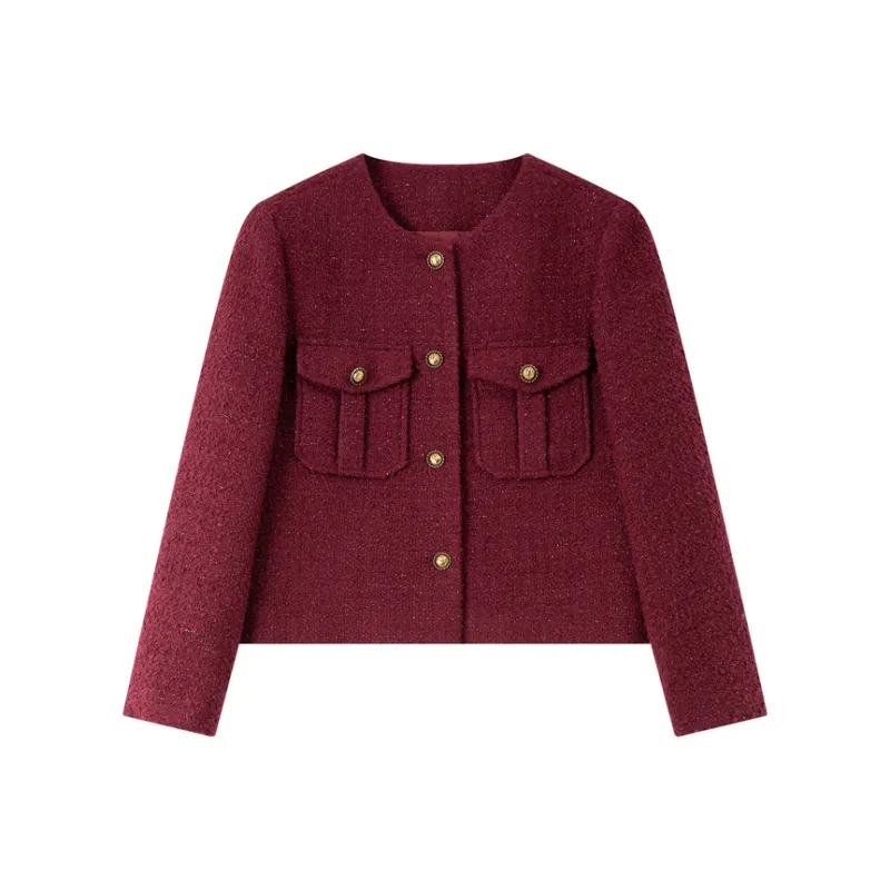 VIMLY Cropped Coats Women's Ancora Red-0