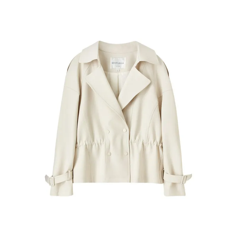 SENTUBILA Trench Coat Women's Beige Apricot-0