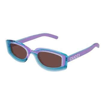 GUCCI Injection Molded Irregular Shape Sunglasses Unisex Blue