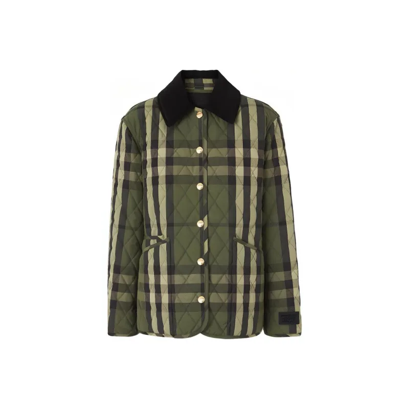 Burberry Dranefeld Quilted Checked Jacket 'Dark Military Green'-0