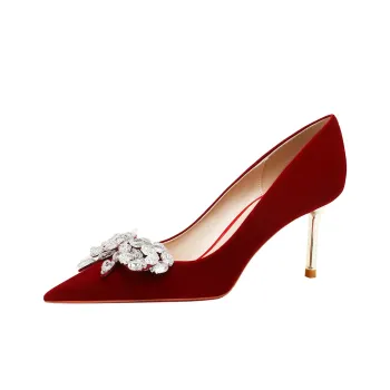 Lan Miao Slim Heel High Heels Women's Burgundy