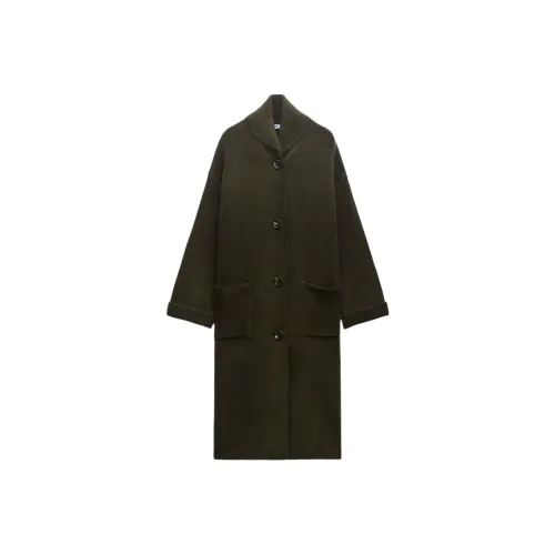 ZARA Coats Women's Khaki
