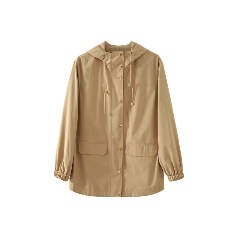 YALIDA Trench Coat Women's Camel-0