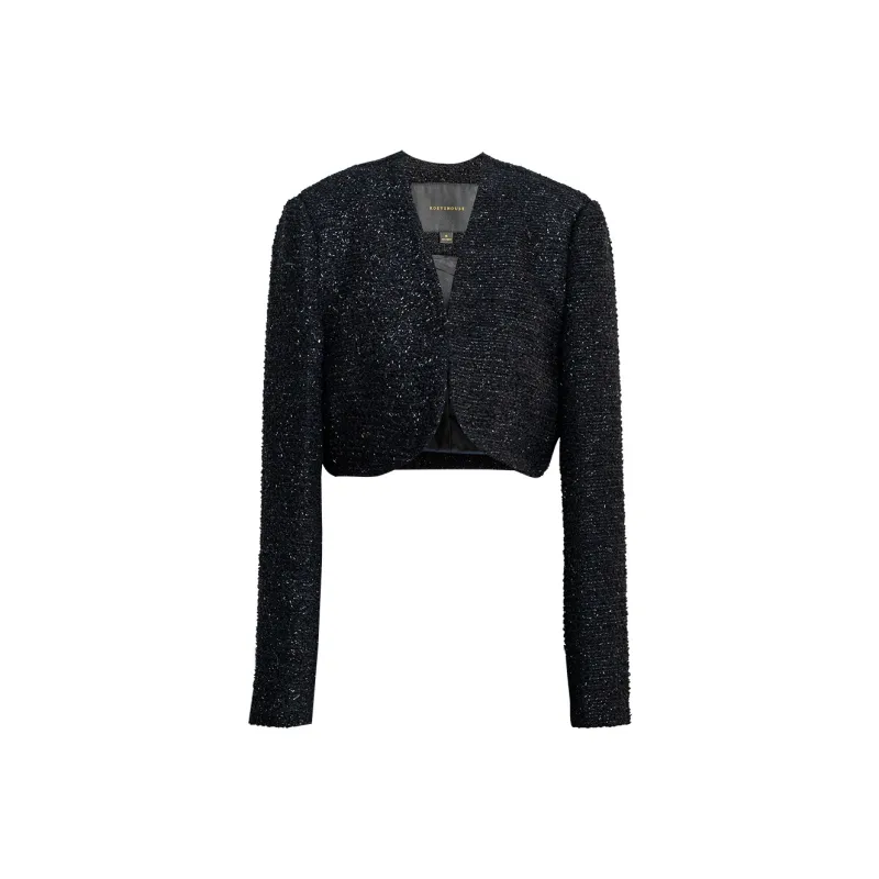 ROEYSHOUSE Cropped Coats Women's Black-0