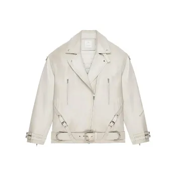 GIVENCHY Leather Jacket Women's White