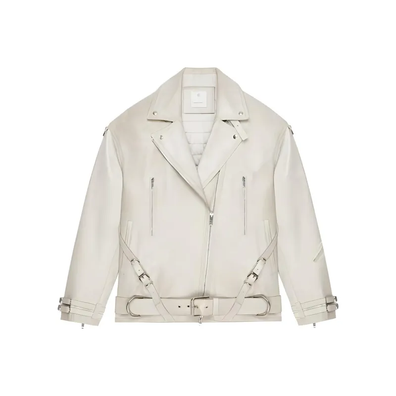 GIVENCHY Leather Jacket Women's White-0