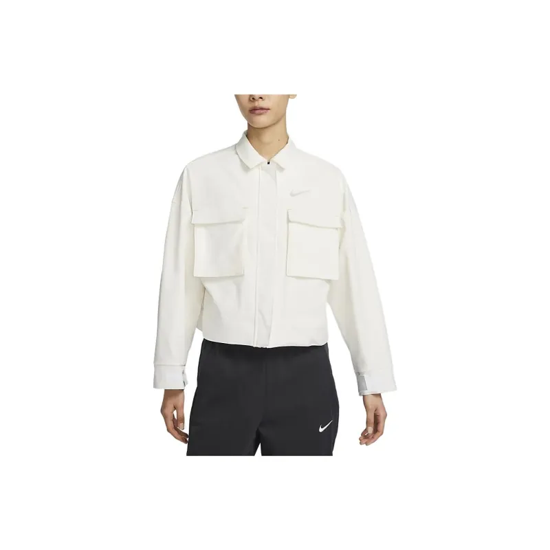 Nike Cropped Coats Women's White-0