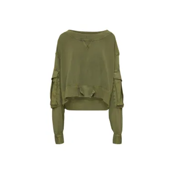DSQUARED 2 Boat Neck Distressed Cargo Sweatshirt