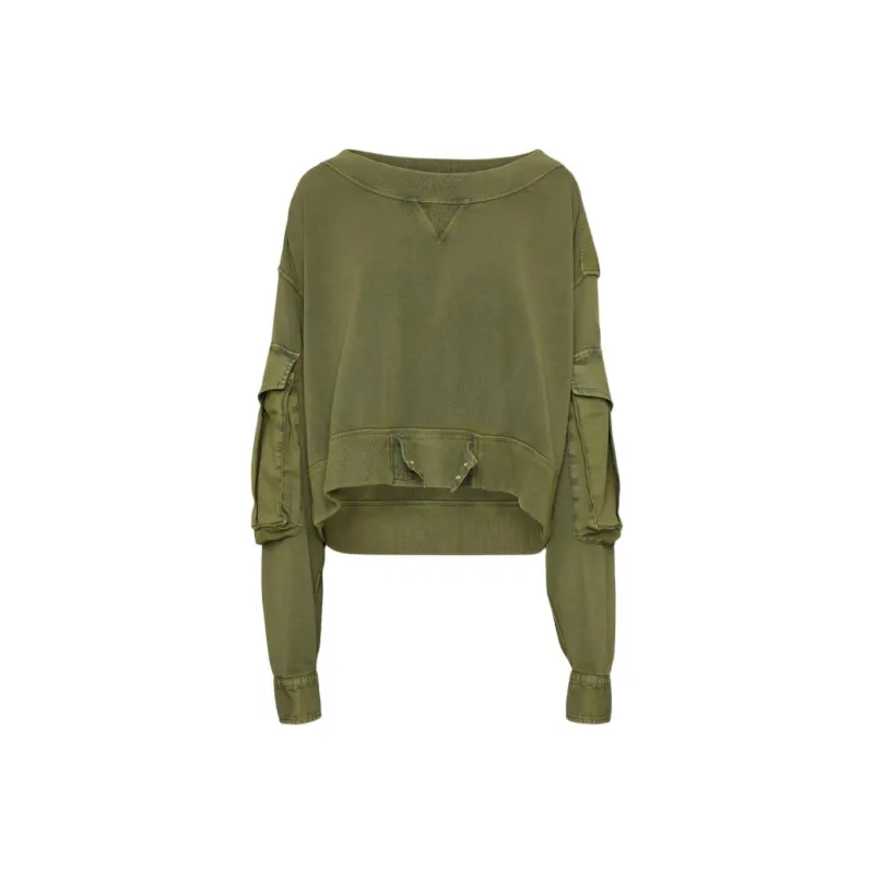 DSQUARED 2 Boat Neck Distressed Cargo Sweatshirt-0