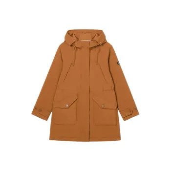 AIGLE Puffer Jacket Women's Mocha Brown Yellow