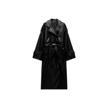 ZARA Trench Coats Women's Black