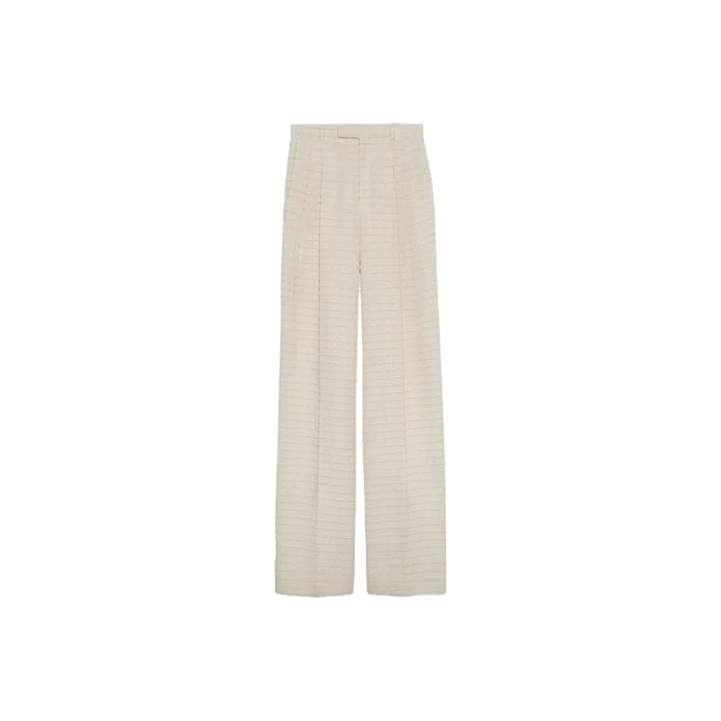 GUCCI Wide Leg Tweed Trousers-0