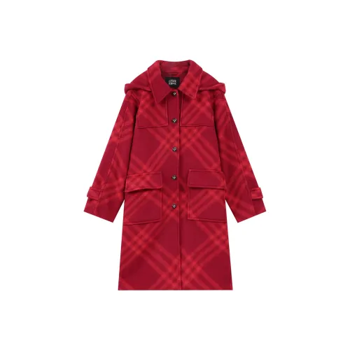 ELF SACK Coats Women's Christmas Red Plaid
