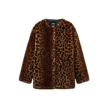 ZARA Coats Women's Leopard Print