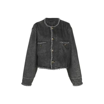 R13 Chain embellished Denim Jacket