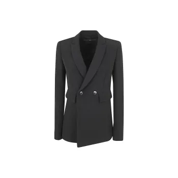 SAPIO Satin Lapel Double-breasted Blazer