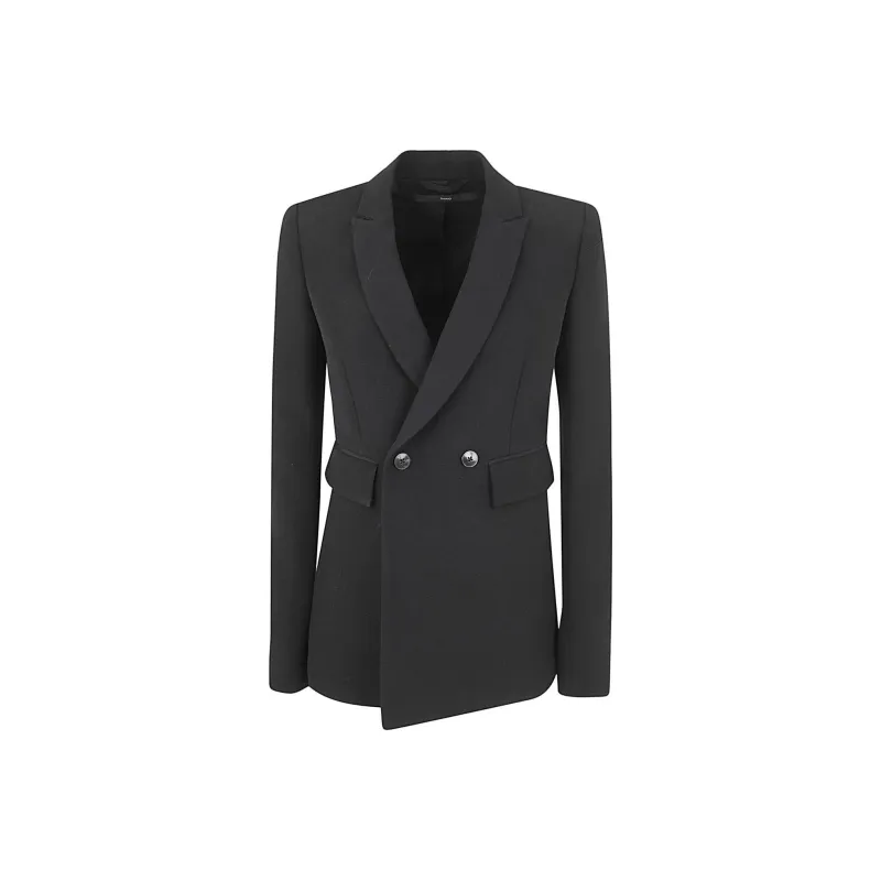 SAPIO Satin Lapel Double-breasted Blazer-0