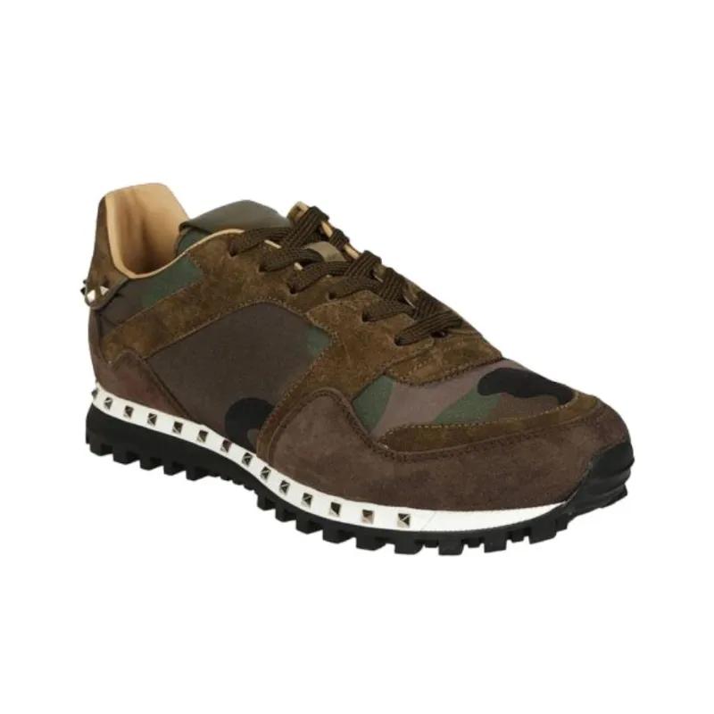 Valentino Low Top Casual Shoes Men's Dark Green-2